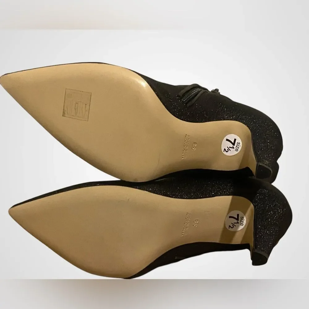 Giampaolo Viozzi ankle boot Luxe metallic black glitter sock boots NWOB size 7.5 - Picture 6 of 10